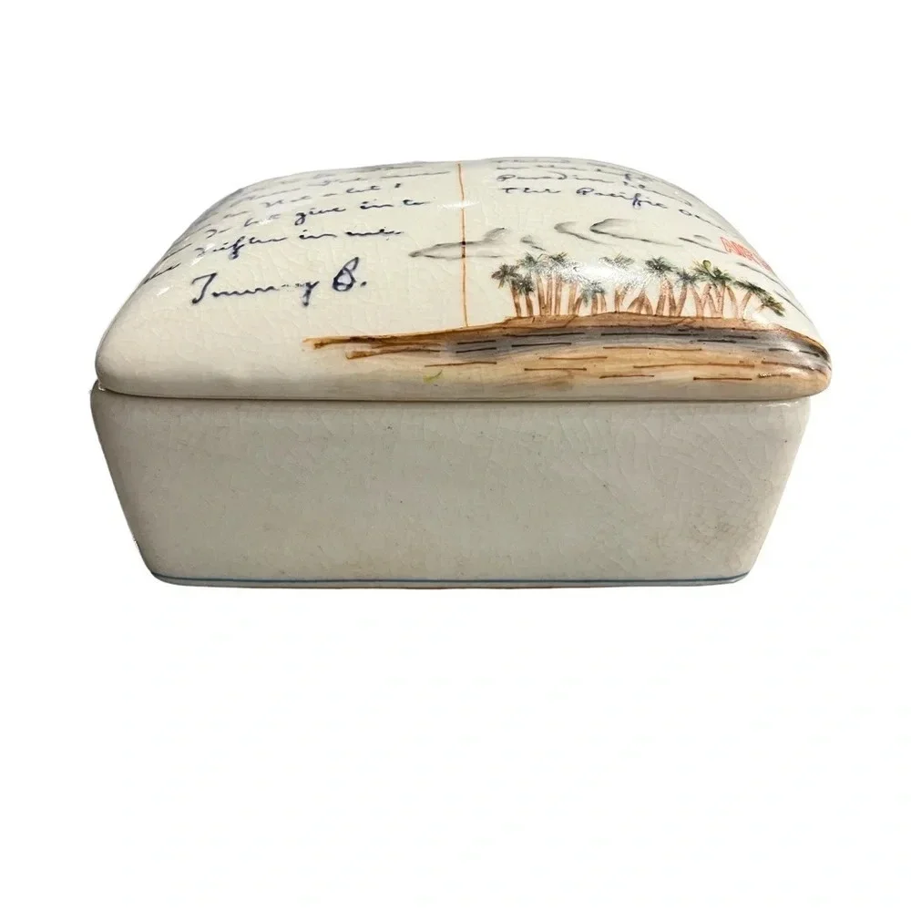 Vintage Tommy Bahama Coastal Dresser Box Trinket Box Nautical Coastal Beach Deco